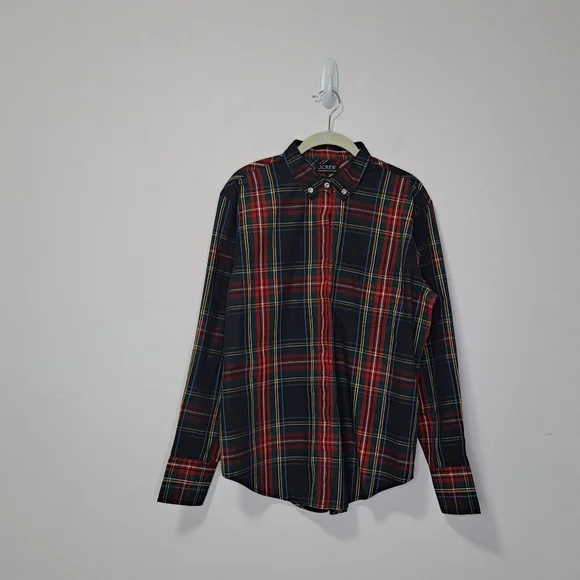 J.Crew Embellished Garcon Shirt Stewart Tartan Cotton Poplin 8 NWT - Picture 5 of 10